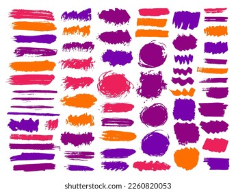 Gouache dust brush stroke mega pack. Isolated inkblot streak bright shapes. Splodge stain web label backdrop set. Brushstroke ink spots drawing.