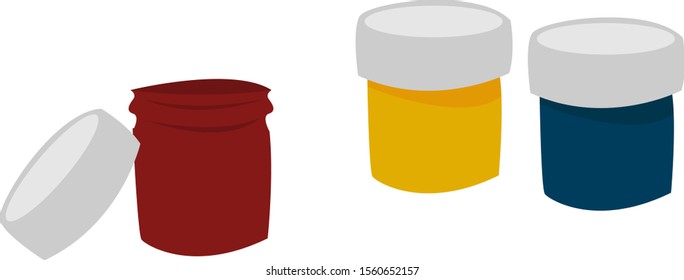 Gouache, illustration, vector on white background.