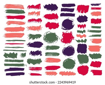 Gouache chaotische dub Mega Kollektion. Abstrakte Elemente in isolierter Tinblot-Linie. Blob blot Verkauf Banner Silhouette-Bundle. Pinselstrich Farbflecken zeichnen.