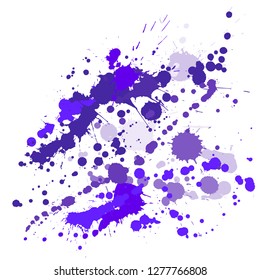 Gouache paint stains grunge background vector. Cool ink splatter, spray blots, mud spot elements, wall graffiti. Watercolor paint splashes pattern, smear liquid stains spots backdrop.