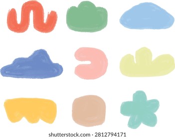 gouache random shape hand drawn colorful illustration