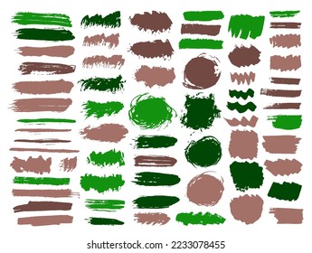 Gouache esboza el grupo vector de trazo de pincel. Las formas sumi se reparten con barbas de tinta dibujadas a mano. Paquete de fondo de emoticones para la venta de manchas. Pintura de pincel de manchas acrílicas.