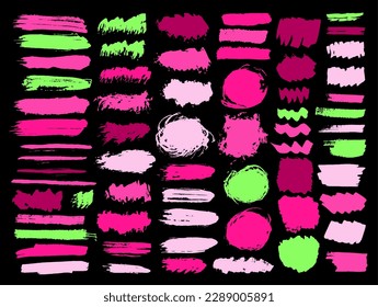 Gouache sketch daub mega bundle. Isolated inkblot streak artistic shapes. Splattered blot textured label backdrop batch. Brush stroke ink spots design.