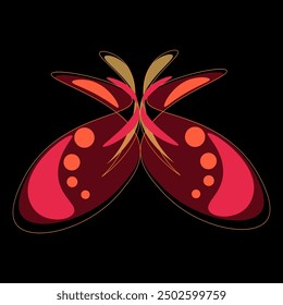  Gouache technique. Multi-colored butterflies.  Vector illustration.