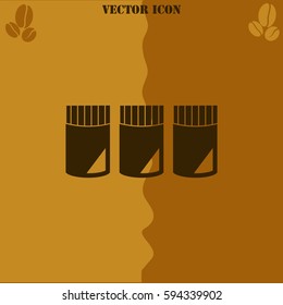 Gouache vector  icon. Coffee symbol background.