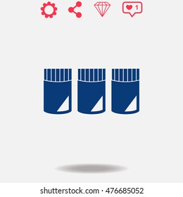 Gouache vector icon on grey background.