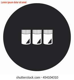 Gouache web icon. Gray circle button with white illustration.
