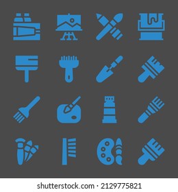 gouache web icons. Paint and Paint, Paint and Brush symbol, vector signs