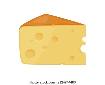 Gouda Cheese Block. Farm Market Product For Label, Poster, Icon, Packaging.