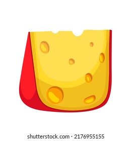 gouda cheese cartoon. dutch piece, edam block, hard yellow gauda slice gouda cheese vector illustration