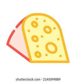 Gouda Käse Farbe Symbol Vektorgrafik. Gouda-Käseschild. einzelne Symbolillustration