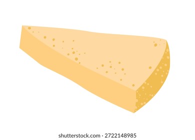Peça de queijo Gouda isolada em branco. Ilustração do vetor de alimentos láteos para leite.