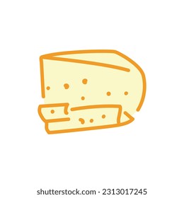 Gouda cheese sign сolor line icon. Pictogram for web page.