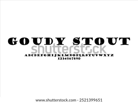 Goudy Stout font for logo and headline. Isolated vector typeset
