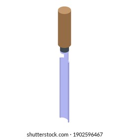 Gouge chisel icon. Isometric of gouge chisel vector icon for web design isolated on white background