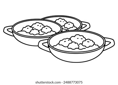 Goulash Line Art Artwork Hungarian Food Hand Drawing Illustration