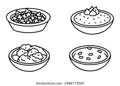 Goulash Line Art Design Illustration Hungarian Cuisine Drawing