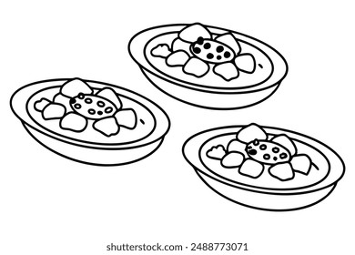 Goulash Line Art Illustration Minimalistic Hungarian Dish Hand Drawing