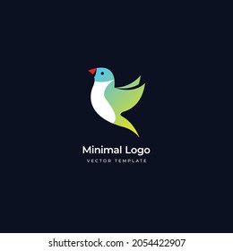 Gouldian finch bird logo template. Vector illustration