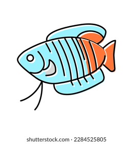 vector de ícono de color de los peces gourami. signo de pez gourami. ilustración de símbolo aislado