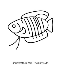 gourami fish line icon vector. gourami fish sign. isolated contour symbol black illustration