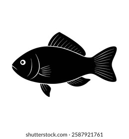 Gourami Silhouette Vector Art Illustration and Black Color Design of Gourami Fish