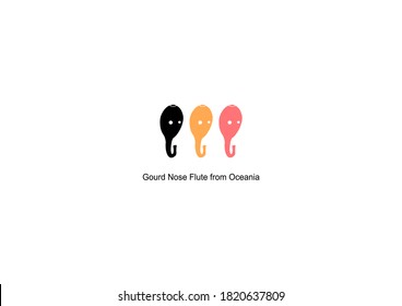 
Gourd Nose Flute from Oceania. world musical instruments vector.