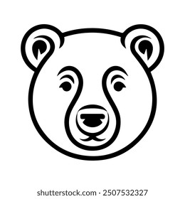 Gourmand Bear logo or modern line icon. Vector line art and icon design with bold outline. Black and white Pixel Perfect minimalistic symbol isolate white background. Creative logotype