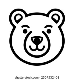 Gourmand Bear logo or modern line icon. Vector line art and icon design with bold outline. Black and white Pixel Perfect minimalistic symbol isolate white background. Creative logotype