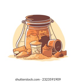 A gourmet bread and honey over white