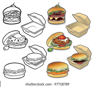 Gourmet Burger Icons A set of vector icons of delicious gourmet fast good - fully editable layers included.