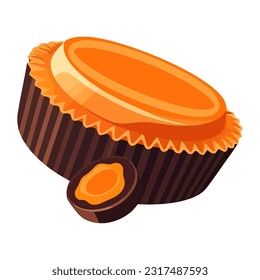 Gourmet cake icon baked icon isolated