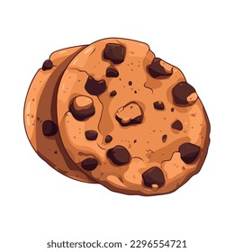 Gourmet chocolate cookie, a sweet dessert treat icon isolated