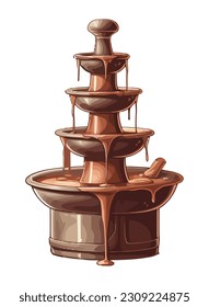 Icono aislado de la fuente de postres de chocolate gourmet