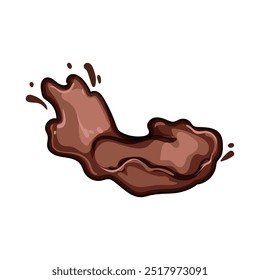 gourmet chocolate splash cartoon. rich creamy, decadent confection, melt drizzle gourmet chocolate splash sign. isolated symbol vector illustration