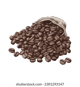 Gourmet coffee bean heap, fresh aroma scent isolated