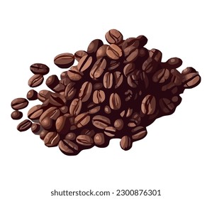 Gourmet coffee bean illustration on dark over white