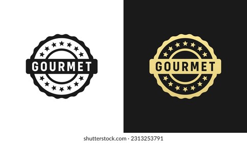 Gourmet coffee label or Gourmet coffee stamp vector isolated in flat style. Gourmet coffee label for product packaging design element. Gourmet coffee stamp for packaging design element.