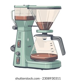 Gourmet coffee maker brews fresh cappuccino icon isolated