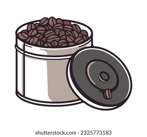 Gourmet coffee in metal mug with handle icon isolated