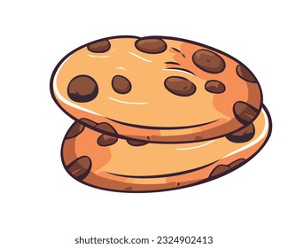 Gourmet cookies with chocolate dessert icon isolated