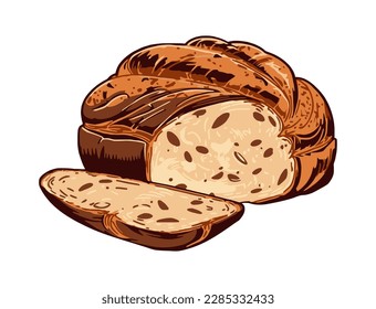 gourmet delicious baked bread icon isolated