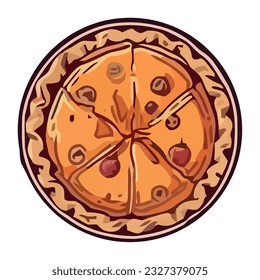 Gourmet dessert with fresh ingredients on a plate icon isolated