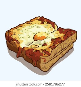 Gourmet Egg Sandwich Vector Illustration