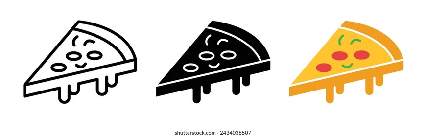 Gourmet Flatbread Line Icon. Delicacy Wedge icon in outline and solid flat style.