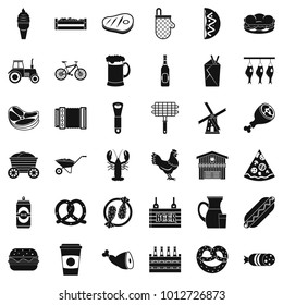 Gourmet food icons set. Simple set of 36 gourmet food vector icons for web isolated on white background