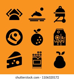 gourmet, fork, butter, section, juicy and sky icon vector set. Flat vector design with filled icons. Designed for web and software interfaces