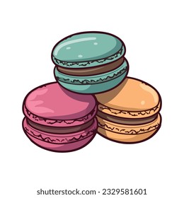 Gourmet French macaroons, a sweet stack icon isolated
