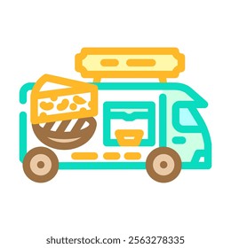 gourmet grilled cheese food truck color icon vector. gourmet grilled cheese food truck sign. isolated symbol illustration