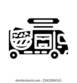 gourmet grilled cheese food truck glyph icon vector. gourmet grilled cheese food truck sign. isolated symbol illustration